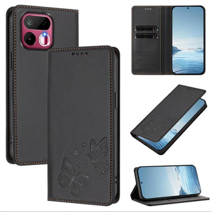 Strong Magnetic Dual Butterfly RFID Vegan Leather Phone Case, For Realme 16T 5G, For Realme C85 5G / C83 5G / 15x 5G India, For Realme P4 Power 5G, For Realme Note 80 4G, For Realme 16 5G, For Realme 16 Pro+ 5G, For Realme 16 Pro 5G                    ...