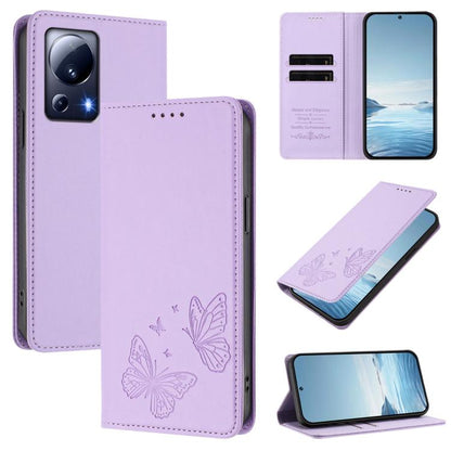 Strong Magnetic Dual Butterfly RFID Vegan Leather Phone Case, For Xiaomi 13 Lite / Civi 2