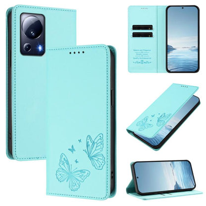 Strong Magnetic Dual Butterfly RFID Vegan Leather Phone Case, For Xiaomi 13 Lite / Civi 2