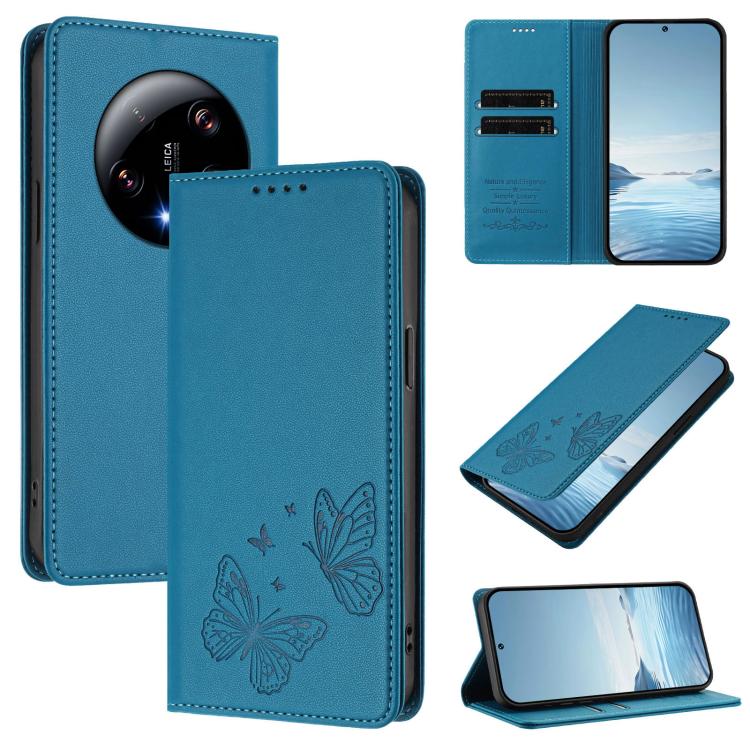 Strong Magnetic Dual Butterfly RFID Vegan Leather Phone Case, For Xiaomi Poco F6 Pro / Redmi K70 / K70 Pro, For Xiaomi Poco X6 Neo, For Xiaomi Poco X6 Pro, For Xiaomi 14 Ultra, For Xiaomi 14 Pro, For Xiaomi 14, For Xiaomi 13T / 13T Pro / Redmi K60 Ultr...