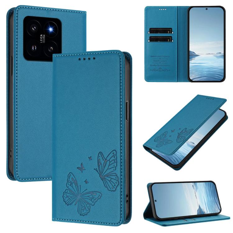 Strong Magnetic Dual Butterfly RFID Vegan Leather Phone Case, For Xiaomi Poco F6 Pro / Redmi K70 / K70 Pro, For Xiaomi Poco X6 Neo, For Xiaomi Poco X6 Pro, For Xiaomi 14 Ultra, For Xiaomi 14 Pro, For Xiaomi 14, For Xiaomi 13T / 13T Pro / Redmi K60 Ultr...