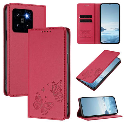 Strong Magnetic Dual Butterfly RFID Vegan Leather Phone Case, For Xiaomi Poco F6 Pro / Redmi K70 / K70 Pro, For Xiaomi Poco X6 Neo, For Xiaomi Poco X6 Pro, For Xiaomi 14 Ultra, For Xiaomi 14 Pro, For Xiaomi 14, For Xiaomi 13T / 13T Pro / Redmi K60 Ultr...