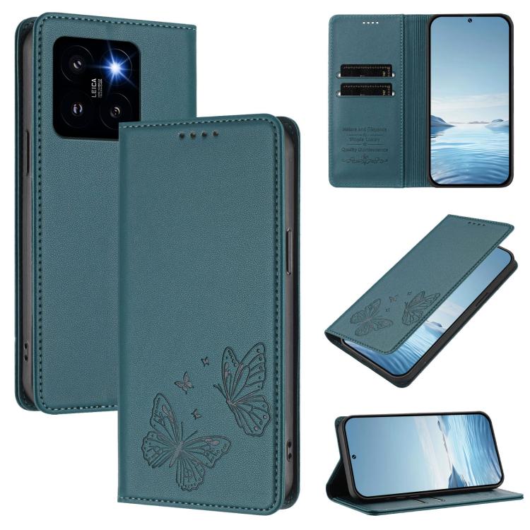 Strong Magnetic Dual Butterfly RFID Vegan Leather Phone Case, For Xiaomi Poco F6 Pro / Redmi K70 / K70 Pro, For Xiaomi Poco X6 Neo, For Xiaomi Poco X6 Pro, For Xiaomi 14 Ultra, For Xiaomi 14 Pro, For Xiaomi 14, For Xiaomi 13T / 13T Pro / Redmi K60 Ultr...
