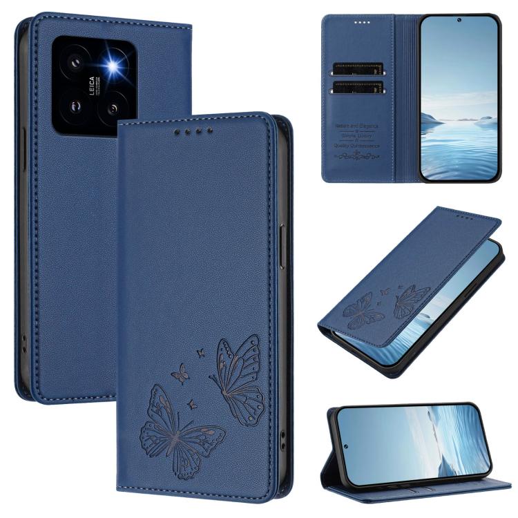 Strong Magnetic Dual Butterfly RFID Vegan Leather Phone Case, For Xiaomi Poco F6 Pro / Redmi K70 / K70 Pro, For Xiaomi Poco X6 Neo, For Xiaomi Poco X6 Pro, For Xiaomi 14 Ultra, For Xiaomi 14 Pro, For Xiaomi 14, For Xiaomi 13T / 13T Pro / Redmi K60 Ultr...