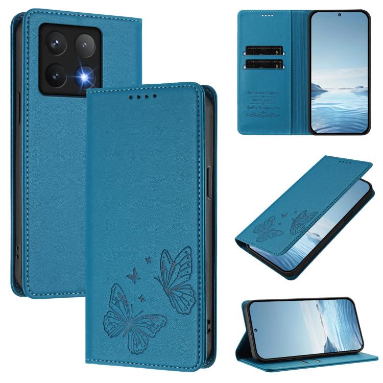 Strong Magnetic Dual Butterfly RFID Vegan Leather Phone Case, For Xiaomi Poco X7 5G / Redmi Note 14 Pro 5G, For Xiaomi 15 Ultra, For Xiaomi Poco X7 Pro 5G, For Xiaomi Poco M7 Pro 5G / Redmi Note 14 5G, For Xiaomi 15 Pro, For Xiaomi 15, For Xiaomi 14T P...