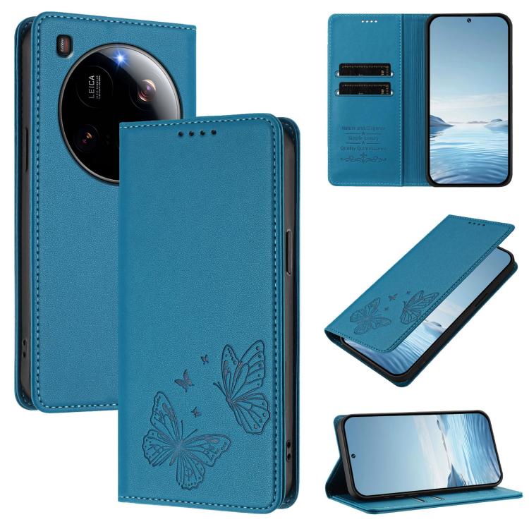 Strong Magnetic Dual Butterfly RFID Vegan Leather Phone Case, For Xiaomi Poco X7 5G / Redmi Note 14 Pro 5G, For Xiaomi 15 Ultra, For Xiaomi Poco X7 Pro 5G, For Xiaomi Poco M7 Pro 5G / Redmi Note 14 5G, For Xiaomi 15 Pro, For Xiaomi 15, For Xiaomi 14T P...