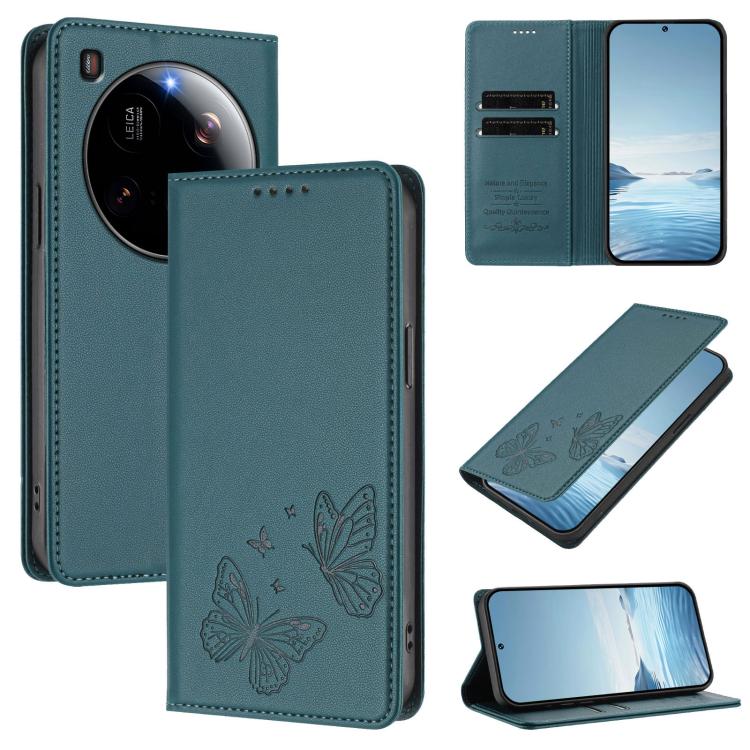 Strong Magnetic Dual Butterfly RFID Vegan Leather Phone Case, For Xiaomi Poco X7 5G / Redmi Note 14 Pro 5G, For Xiaomi 15 Ultra, For Xiaomi Poco X7 Pro 5G, For Xiaomi Poco M7 Pro 5G / Redmi Note 14 5G, For Xiaomi 15 Pro, For Xiaomi 15, For Xiaomi 14T P...