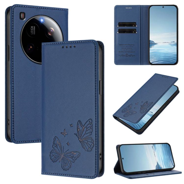 Strong Magnetic Dual Butterfly RFID Vegan Leather Phone Case, For Xiaomi Poco X7 5G / Redmi Note 14 Pro 5G, For Xiaomi 15 Ultra, For Xiaomi Poco X7 Pro 5G, For Xiaomi Poco M7 Pro 5G / Redmi Note 14 5G, For Xiaomi 15 Pro, For Xiaomi 15, For Xiaomi 14T P...