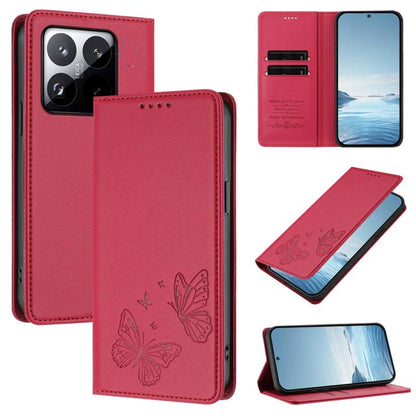 Strong Magnetic Dual Butterfly RFID Vegan Leather Phone Case, For Xiaomi Poco M7 4G 169mm, For Xiaomi Poco M7 4G 171mm, For Xiaomi 15T Pro 5G, For Xiaomi 15T 5G, For Xiaomi 15S Pro, For Xiaomi Poco F7 / Redmi Turbo 4 Pro                                ...