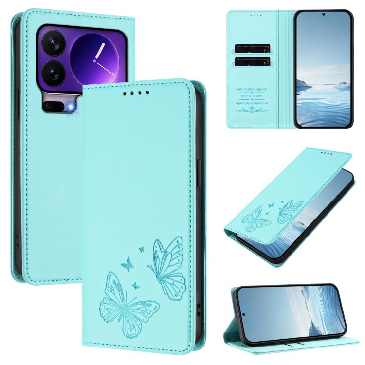 Strong Magnetic Dual Butterfly RFID Vegan Leather Phone Case, For Xiaomi 17 Max 5G, For Xiaomi 17T Pro 5G, For Xiaomi Poco X8 Pro 5G / Redmi Turbo 5 5G, For Xiaomi 17 Ultra, For Xiaomi Poco F8 Ultra 5G / Redmi K90 Pro Max                               ...