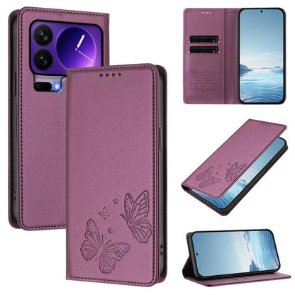 Strong Magnetic Dual Butterfly RFID Vegan Leather Phone Case, For Xiaomi 17 Max 5G, For Xiaomi 17T Pro 5G, For Xiaomi Poco X8 Pro 5G / Redmi Turbo 5 5G, For Xiaomi 17 Ultra, For Xiaomi Poco F8 Ultra 5G / Redmi K90 Pro Max                               ...