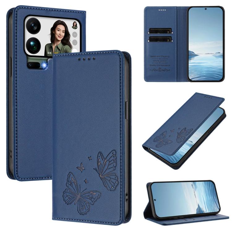 Strong Magnetic Dual Butterfly RFID Vegan Leather Phone Case, For Xiaomi 17 Max 5G, For Xiaomi 17T Pro 5G, For Xiaomi Poco X8 Pro 5G / Redmi Turbo 5 5G, For Xiaomi 17 Ultra, For Xiaomi Poco F8 Ultra 5G / Redmi K90 Pro Max                               ...