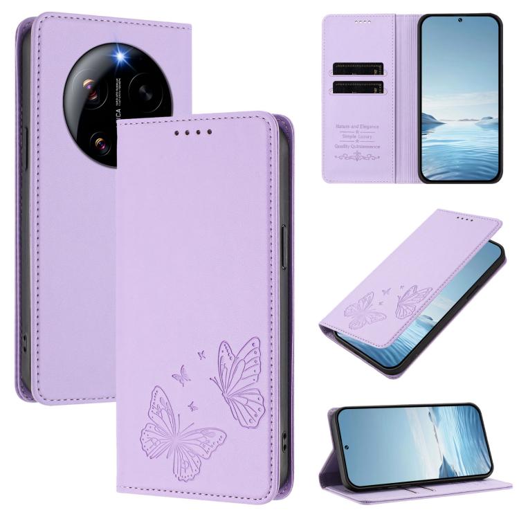 Strong Magnetic Dual Butterfly RFID Vegan Leather Phone Case, For Xiaomi 17 Max 5G, For Xiaomi 17T Pro 5G, For Xiaomi Poco X8 Pro 5G / Redmi Turbo 5 5G, For Xiaomi 17 Ultra, For Xiaomi Poco F8 Ultra 5G / Redmi K90 Pro Max                               ...