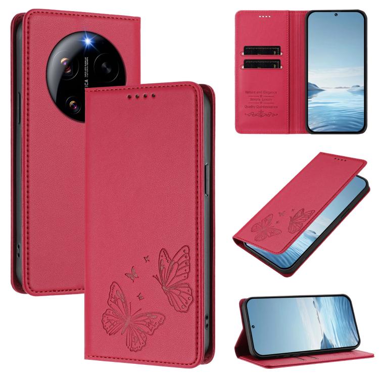 Strong Magnetic Dual Butterfly RFID Vegan Leather Phone Case, For Xiaomi 17 Max 5G, For Xiaomi 17T Pro 5G, For Xiaomi Poco X8 Pro 5G / Redmi Turbo 5 5G, For Xiaomi 17 Ultra, For Xiaomi Poco F8 Ultra 5G / Redmi K90 Pro Max                               ...