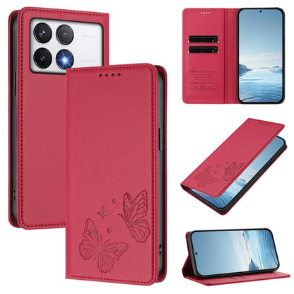 Strong Magnetic Dual Butterfly RFID Vegan Leather Phone Case, For Xiaomi Poco F6 Pro / Redmi K70 / K70 Pro, For Xiaomi Poco X6 Neo, For Xiaomi Poco X6 Pro, For Xiaomi 14 Ultra, For Xiaomi 14 Pro, For Xiaomi 14, For Xiaomi 13T / 13T Pro / Redmi K60 Ultr...