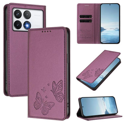 Strong Magnetic Dual Butterfly RFID Vegan Leather Phone Case, For Xiaomi Poco F6 Pro / Redmi K70 / K70 Pro, For Xiaomi Poco X6 Neo, For Xiaomi Poco X6 Pro, For Xiaomi 14 Ultra, For Xiaomi 14 Pro, For Xiaomi 14, For Xiaomi 13T / 13T Pro / Redmi K60 Ultr...