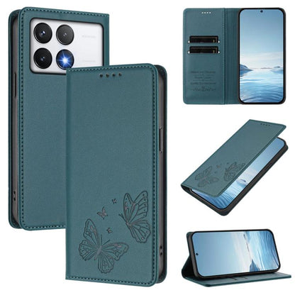 Strong Magnetic Dual Butterfly RFID Vegan Leather Phone Case, For Xiaomi Poco F6 Pro / Redmi K70 / K70 Pro, For Xiaomi Poco X6 Neo, For Xiaomi Poco X6 Pro, For Xiaomi 14 Ultra, For Xiaomi 14 Pro, For Xiaomi 14, For Xiaomi 13T / 13T Pro / Redmi K60 Ultr...