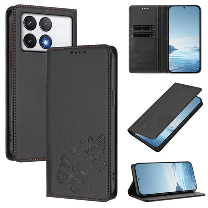 Strong Magnetic Dual Butterfly RFID Vegan Leather Phone Case, For Xiaomi Poco F6 Pro / Redmi K70 / K70 Pro, For Xiaomi Poco X6 Neo, For Xiaomi Poco X6 Pro, For Xiaomi 14 Ultra, For Xiaomi 14 Pro, For Xiaomi 14, For Xiaomi 13T / 13T Pro / Redmi K60 Ultr...