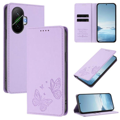 Strong Magnetic Dual Butterfly RFID Vegan Leather Phone Case, For Xiaomi Poco M7 4G 169mm, For Xiaomi Poco M7 4G 171mm, For Xiaomi 15T Pro 5G, For Xiaomi 15T 5G, For Xiaomi 15S Pro, For Xiaomi Poco F7 / Redmi Turbo 4 Pro                                ...