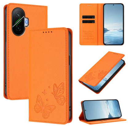 Strong Magnetic Dual Butterfly RFID Vegan Leather Phone Case, For Xiaomi Poco M7 4G 169mm, For Xiaomi Poco M7 4G 171mm, For Xiaomi 15T Pro 5G, For Xiaomi 15T 5G, For Xiaomi 15S Pro, For Xiaomi Poco F7 / Redmi Turbo 4 Pro                                ...