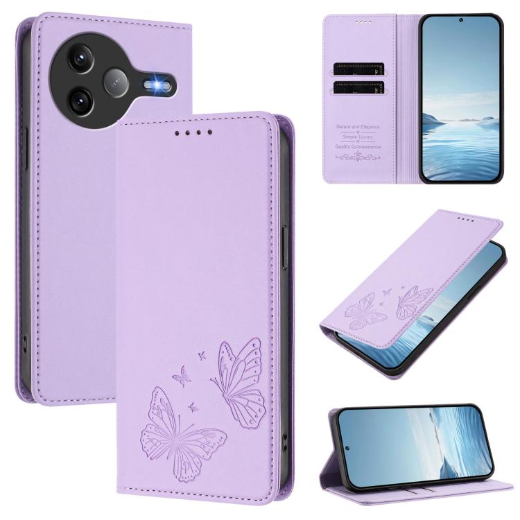 Strong Magnetic Dual Butterfly RFID Vegan Leather Phone Case, For Xiaomi Poco M7 4G 169mm, For Xiaomi Poco M7 4G 171mm, For Xiaomi 15T Pro 5G, For Xiaomi 15T 5G, For Xiaomi 15S Pro, For Xiaomi Poco F7 / Redmi Turbo 4 Pro                                ...