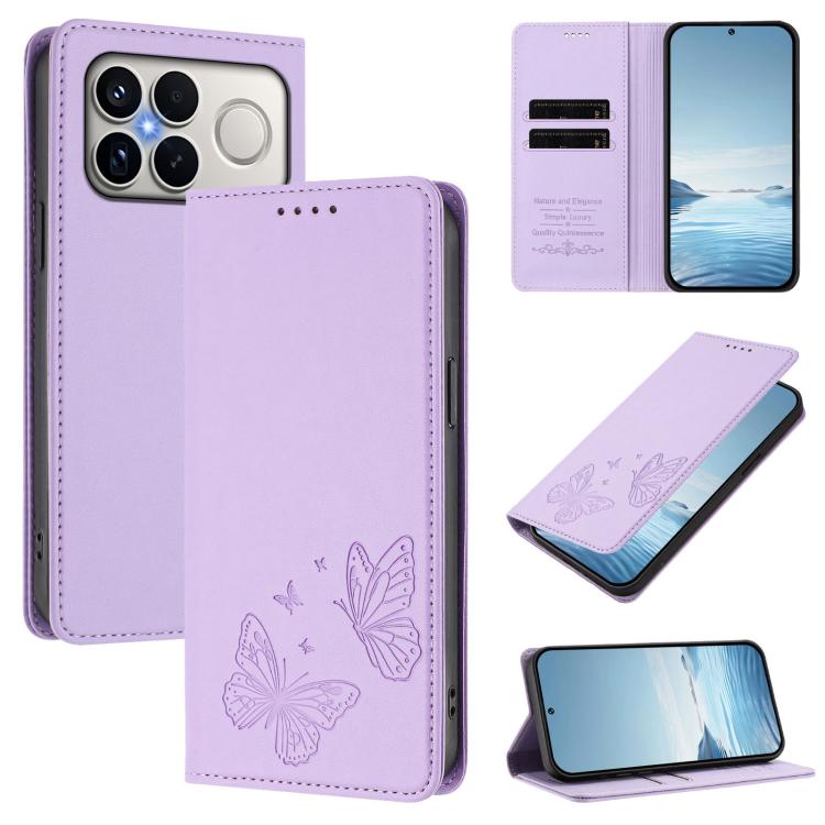 Strong Magnetic Dual Butterfly RFID Vegan Leather Phone Case, For Xiaomi 17 Max 5G, For Xiaomi 17T Pro 5G, For Xiaomi Poco X8 Pro 5G / Redmi Turbo 5 5G, For Xiaomi 17 Ultra, For Xiaomi Poco F8 Ultra 5G / Redmi K90 Pro Max                               ...