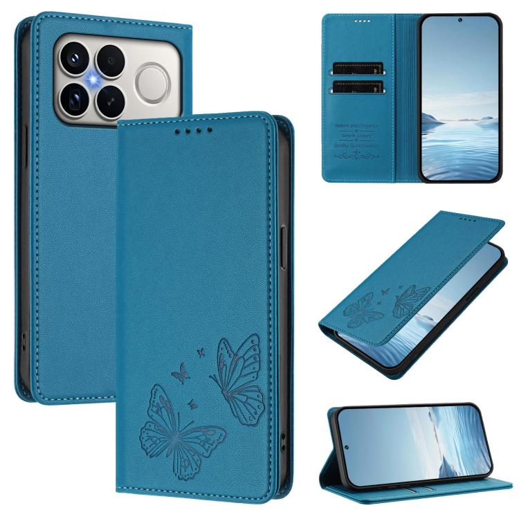 Strong Magnetic Dual Butterfly RFID Vegan Leather Phone Case, For Xiaomi 17 Max 5G, For Xiaomi 17T Pro 5G, For Xiaomi Poco X8 Pro 5G / Redmi Turbo 5 5G, For Xiaomi 17 Ultra, For Xiaomi Poco F8 Ultra 5G / Redmi K90 Pro Max                               ...