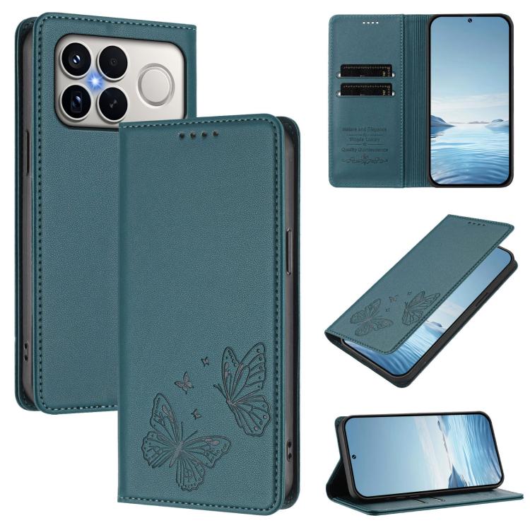 Strong Magnetic Dual Butterfly RFID Vegan Leather Phone Case, For Xiaomi 17 Max 5G, For Xiaomi 17T Pro 5G, For Xiaomi Poco X8 Pro 5G / Redmi Turbo 5 5G, For Xiaomi 17 Ultra, For Xiaomi Poco F8 Ultra 5G / Redmi K90 Pro Max                               ...