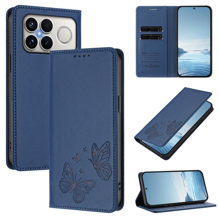Strong Magnetic Dual Butterfly RFID Vegan Leather Phone Case, For Xiaomi 17 Max 5G, For Xiaomi 17T Pro 5G, For Xiaomi Poco X8 Pro 5G / Redmi Turbo 5 5G, For Xiaomi 17 Ultra, For Xiaomi Poco F8 Ultra 5G / Redmi K90 Pro Max                               ...