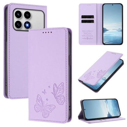 Strong Magnetic Dual Butterfly RFID Vegan Leather Phone Case, For Xiaomi 17 Max 5G, For Xiaomi 17T Pro 5G, For Xiaomi Poco X8 Pro 5G / Redmi Turbo 5 5G, For Xiaomi 17 Ultra, For Xiaomi Poco F8 Ultra 5G / Redmi K90 Pro Max                               ...