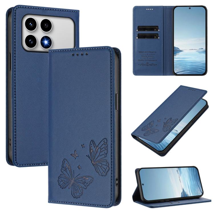Strong Magnetic Dual Butterfly RFID Vegan Leather Phone Case, For Xiaomi 17 Max 5G, For Xiaomi 17T Pro 5G, For Xiaomi Poco X8 Pro 5G / Redmi Turbo 5 5G, For Xiaomi 17 Ultra, For Xiaomi Poco F8 Ultra 5G / Redmi K90 Pro Max                               ...