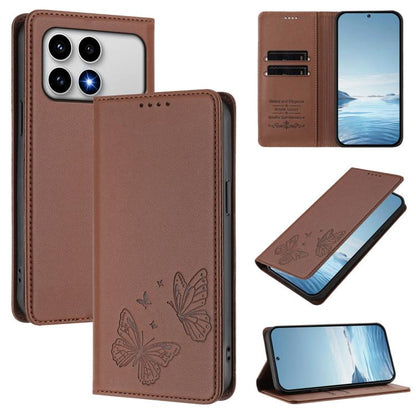Strong Magnetic Dual Butterfly RFID Vegan Leather Phone Case, For Xiaomi 17 Max 5G, For Xiaomi 17T Pro 5G, For Xiaomi Poco X8 Pro 5G / Redmi Turbo 5 5G, For Xiaomi 17 Ultra, For Xiaomi Poco F8 Ultra 5G / Redmi K90 Pro Max                               ...