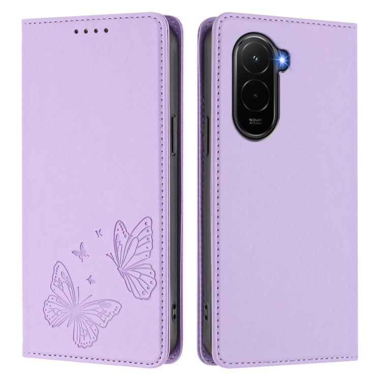 Strong Magnetic Dual Butterfly RFID Vegan Leather Phone Case, For Xiaomi Poco M7 4G 169mm, For Xiaomi Poco M7 4G 171mm, For Xiaomi 15T Pro 5G, For Xiaomi 15T 5G, For Xiaomi 15S Pro, For Xiaomi Poco F7 / Redmi Turbo 4 Pro                                ...