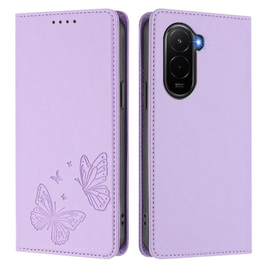Strong Magnetic Dual Butterfly RFID Vegan Leather Phone Case, For Xiaomi Poco M7 4G 169mm, For Xiaomi Poco M7 4G 171mm, For Xiaomi 15T Pro 5G, For Xiaomi 15T 5G, For Xiaomi 15S Pro, For Xiaomi Poco F7 / Redmi Turbo 4 Pro                                ...