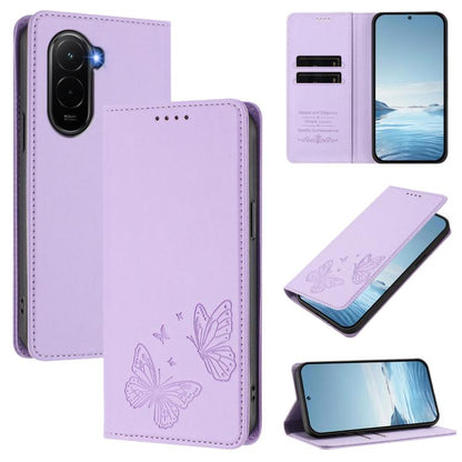 Strong Magnetic Dual Butterfly RFID Vegan Leather Phone Case, For Xiaomi Poco M7 4G 169mm, For Xiaomi Poco M7 4G 171mm, For Xiaomi 15T Pro 5G, For Xiaomi 15T 5G, For Xiaomi 15S Pro, For Xiaomi Poco F7 / Redmi Turbo 4 Pro                                ...
