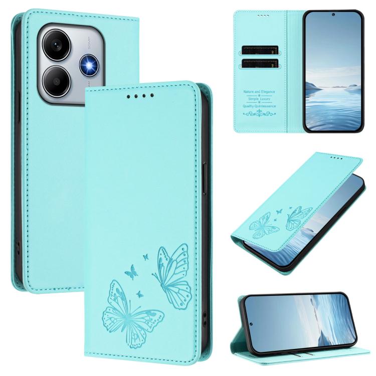 Strong Magnetic Dual Butterfly RFID Vegan Leather Phone Case, For Xiaomi Poco X7 5G / Redmi Note 14 Pro 5G, For Xiaomi 15 Ultra, For Xiaomi Poco X7 Pro 5G, For Xiaomi Poco M7 Pro 5G / Redmi Note 14 5G, For Xiaomi 15 Pro, For Xiaomi 15, For Xiaomi 14T P...
