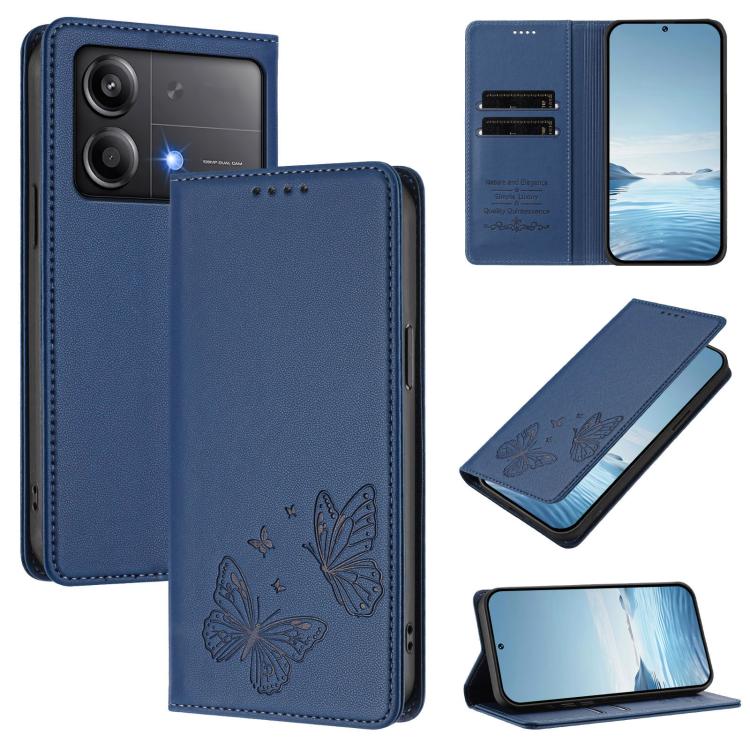 Strong Magnetic Dual Butterfly RFID Vegan Leather Phone Case, For Xiaomi Poco F6 Pro / Redmi K70 / K70 Pro, For Xiaomi Poco X6 Neo, For Xiaomi Poco X6 Pro, For Xiaomi 14 Ultra, For Xiaomi 14 Pro, For Xiaomi 14, For Xiaomi 13T / 13T Pro / Redmi K60 Ultr...