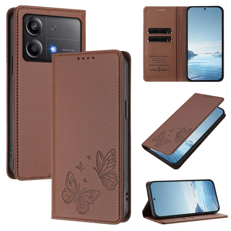 Strong Magnetic Dual Butterfly RFID Vegan Leather Phone Case, For Xiaomi Poco F6 Pro / Redmi K70 / K70 Pro, For Xiaomi Poco X6 Neo, For Xiaomi Poco X6 Pro, For Xiaomi 14 Ultra, For Xiaomi 14 Pro, For Xiaomi 14, For Xiaomi 13T / 13T Pro / Redmi K60 Ultr...