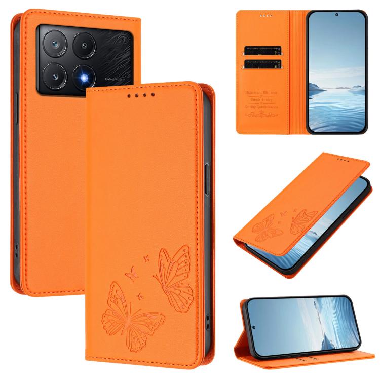 Strong Magnetic Dual Butterfly RFID Vegan Leather Phone Case, For Xiaomi Poco F6 Pro / Redmi K70 / K70 Pro, For Xiaomi Poco X6 Neo, For Xiaomi Poco X6 Pro, For Xiaomi 14 Ultra, For Xiaomi 14 Pro, For Xiaomi 14, For Xiaomi 13T / 13T Pro / Redmi K60 Ultr...