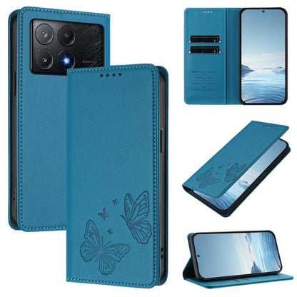Strong Magnetic Dual Butterfly RFID Vegan Leather Phone Case, For Xiaomi Poco F6 Pro / Redmi K70 / K70 Pro, For Xiaomi Poco X6 Neo, For Xiaomi Poco X6 Pro, For Xiaomi 14 Ultra, For Xiaomi 14 Pro, For Xiaomi 14, For Xiaomi 13T / 13T Pro / Redmi K60 Ultr...