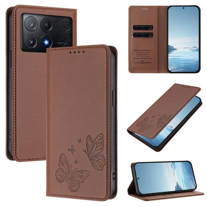 Strong Magnetic Dual Butterfly RFID Vegan Leather Phone Case, For Xiaomi Poco F6 Pro / Redmi K70 / K70 Pro, For Xiaomi Poco X6 Neo, For Xiaomi Poco X6 Pro, For Xiaomi 14 Ultra, For Xiaomi 14 Pro, For Xiaomi 14, For Xiaomi 13T / 13T Pro / Redmi K60 Ultr...