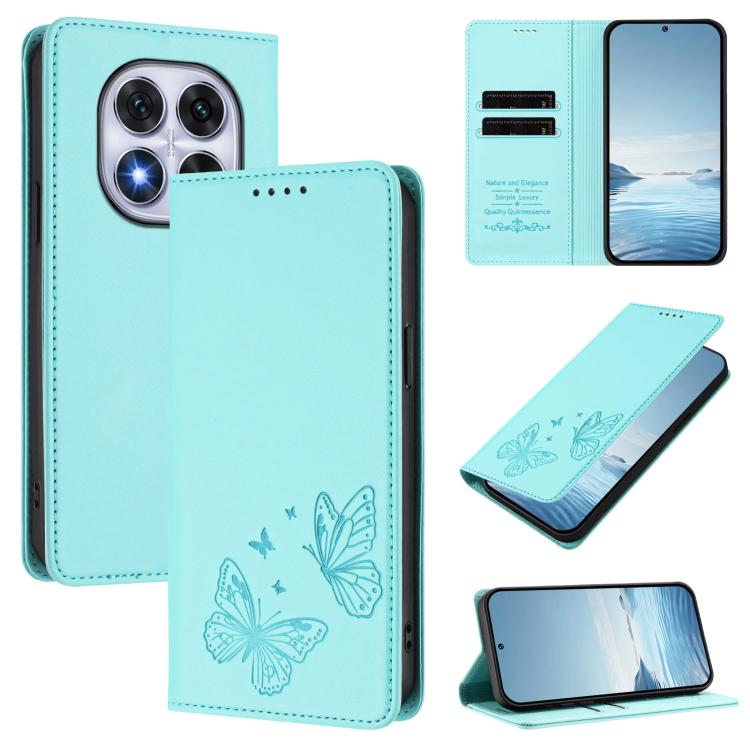 Strong Magnetic Dual Butterfly RFID Vegan Leather Phone Case, For Xiaomi Poco X7 5G / Redmi Note 14 Pro 5G, For Xiaomi 15 Ultra, For Xiaomi Poco X7 Pro 5G, For Xiaomi Poco M7 Pro 5G / Redmi Note 14 5G, For Xiaomi 15 Pro, For Xiaomi 15, For Xiaomi 14T P...