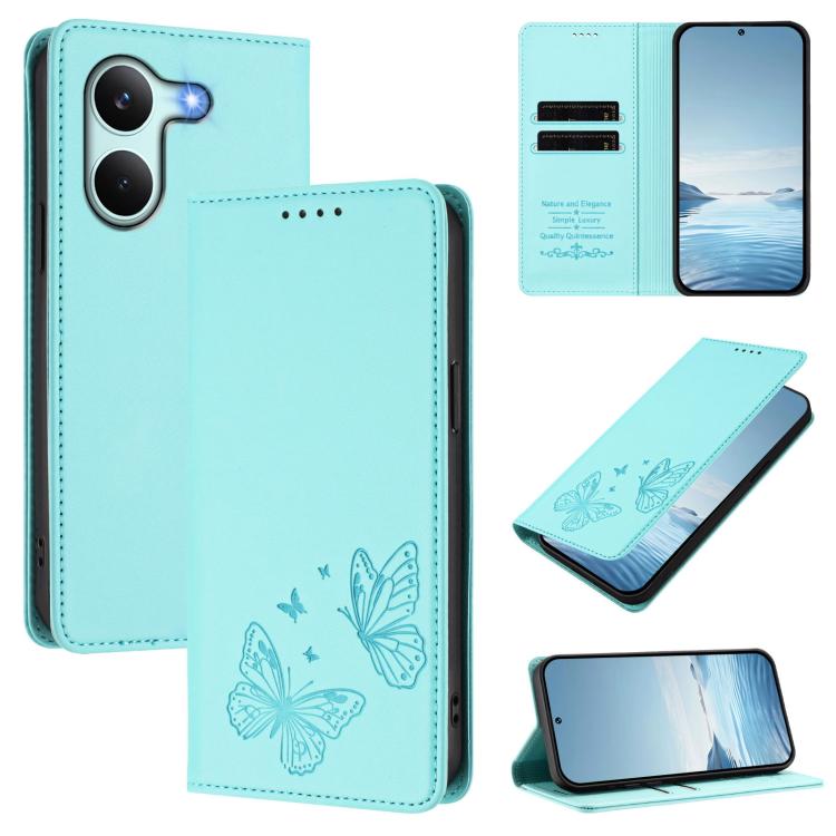 Strong Magnetic Dual Butterfly RFID Vegan Leather Phone Case, For Xiaomi 17 Max 5G, For Xiaomi 17T Pro 5G, For Xiaomi Poco X8 Pro 5G / Redmi Turbo 5 5G, For Xiaomi 17 Ultra, For Xiaomi Poco F8 Ultra 5G / Redmi K90 Pro Max                               ...