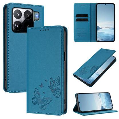 Strong Magnetic Dual Butterfly RFID Vegan Leather Phone Case, For Xiaomi Poco M7 4G 169mm, For Xiaomi Poco M7 4G 171mm, For Xiaomi 15T Pro 5G, For Xiaomi 15T 5G, For Xiaomi 15S Pro, For Xiaomi Poco F7 / Redmi Turbo 4 Pro                                ...