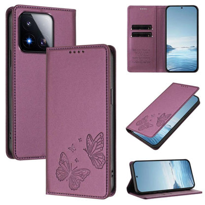 Strong Magnetic Dual Butterfly RFID Vegan Leather Phone Case, For Xiaomi 17 Max 5G, For Xiaomi 17T Pro 5G, For Xiaomi Poco X8 Pro 5G / Redmi Turbo 5 5G, For Xiaomi 17 Ultra, For Xiaomi Poco F8 Ultra 5G / Redmi K90 Pro Max                               ...