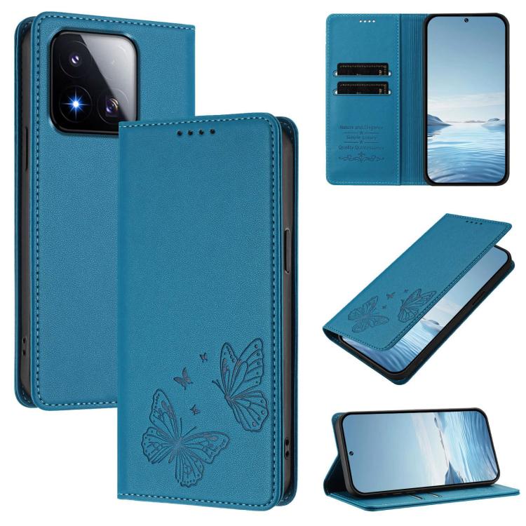 Strong Magnetic Dual Butterfly RFID Vegan Leather Phone Case, For Xiaomi 17 Max 5G, For Xiaomi 17T Pro 5G, For Xiaomi Poco X8 Pro 5G / Redmi Turbo 5 5G, For Xiaomi 17 Ultra, For Xiaomi Poco F8 Ultra 5G / Redmi K90 Pro Max                               ...