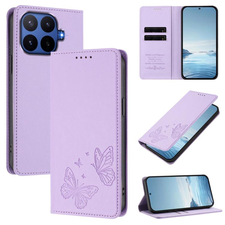 Strong Magnetic Dual Butterfly RFID Vegan Leather Phone Case, For Xiaomi 17 Max 5G, For Xiaomi 17T Pro 5G, For Xiaomi Poco X8 Pro 5G / Redmi Turbo 5 5G, For Xiaomi 17 Ultra, For Xiaomi Poco F8 Ultra 5G / Redmi K90 Pro Max                               ...