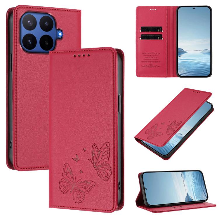 Strong Magnetic Dual Butterfly RFID Vegan Leather Phone Case, For Xiaomi 17 Max 5G, For Xiaomi 17T Pro 5G, For Xiaomi Poco X8 Pro 5G / Redmi Turbo 5 5G, For Xiaomi 17 Ultra, For Xiaomi Poco F8 Ultra 5G / Redmi K90 Pro Max                               ...