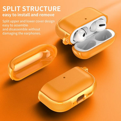 Split Design Vegan Leather Texture Earphone Protective Case With Metal Hook, For AirPods Pro 3, For AirPods Pro 2 / AirPods Pro