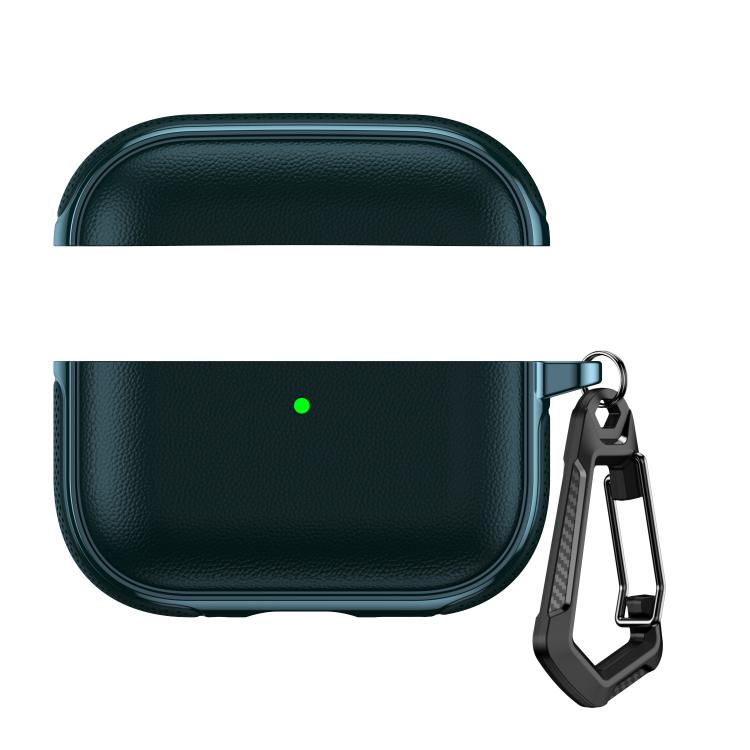 Split Design Vegan Leather Texture Earphone Protective Case With Metal Hook, For AirPods Pro 3, For AirPods Pro 2 / AirPods Pro